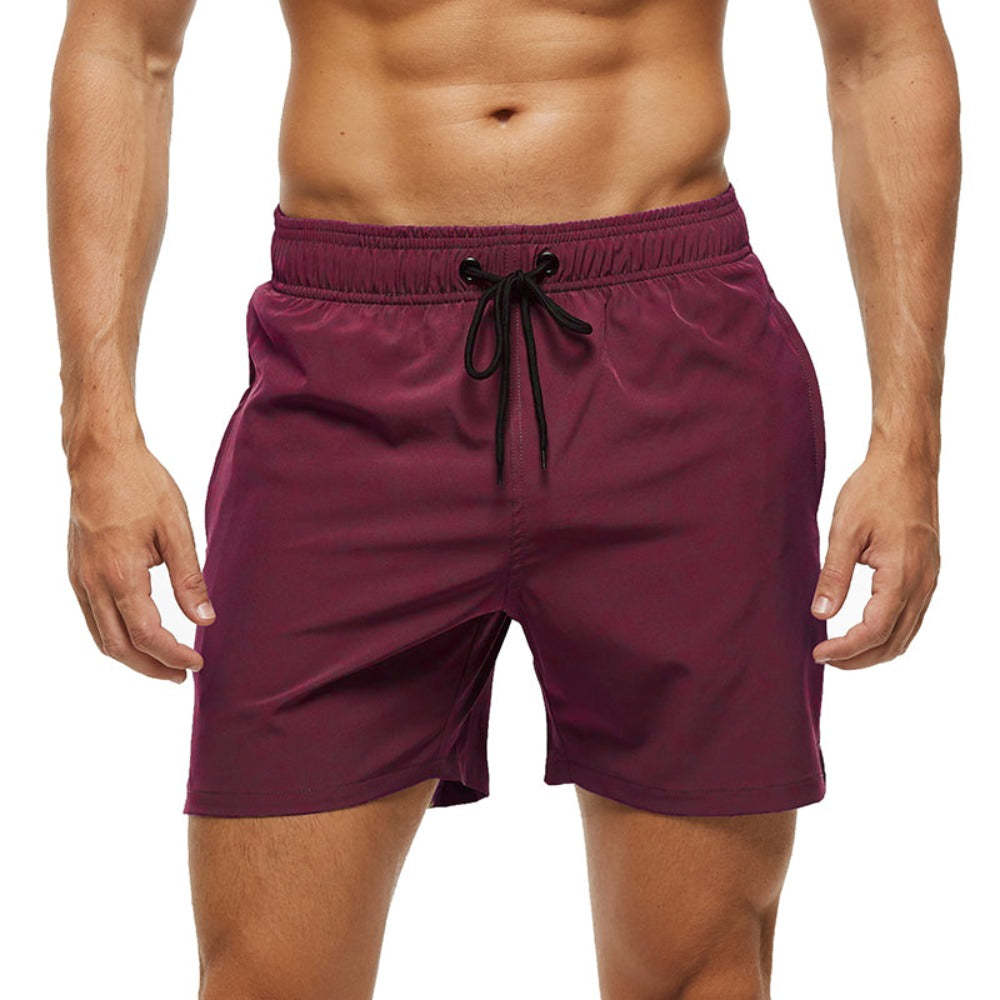 Dark Red Swim Shorts-Waves And Trunks