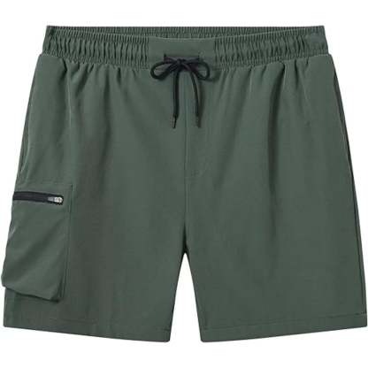 Zipper Pockets With Stretchable Swim Shorts-Waves And Trunks
