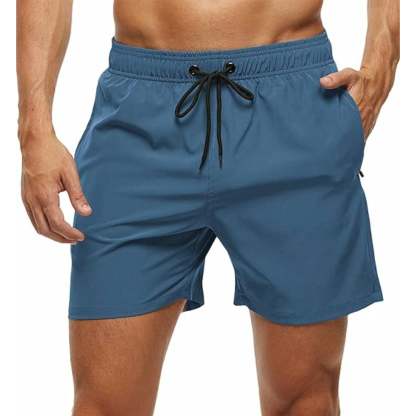 Zipper Pockets With Stretchable Swim Shorts-Waves And Trunks