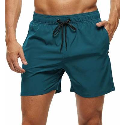 Zipper Pockets With Stretchable Swim Shorts-Waves And Trunks