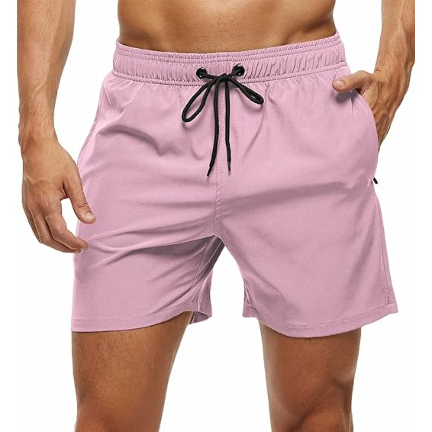 Zipper Pockets With Stretchable Swim Shorts-Waves And Trunks