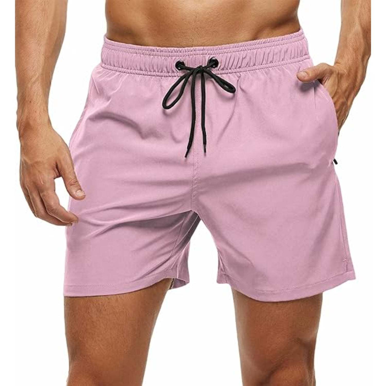 Zipper Pockets With Stretchable Swim Shorts-Waves And Trunks