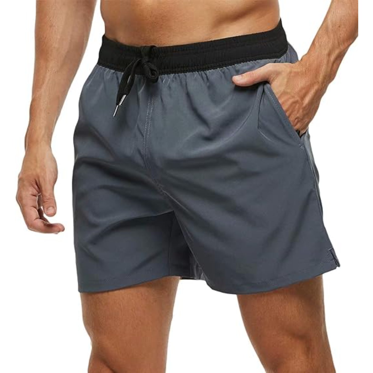 Zipper Pockets With Stretchable Swim Shorts-Waves And Trunks
