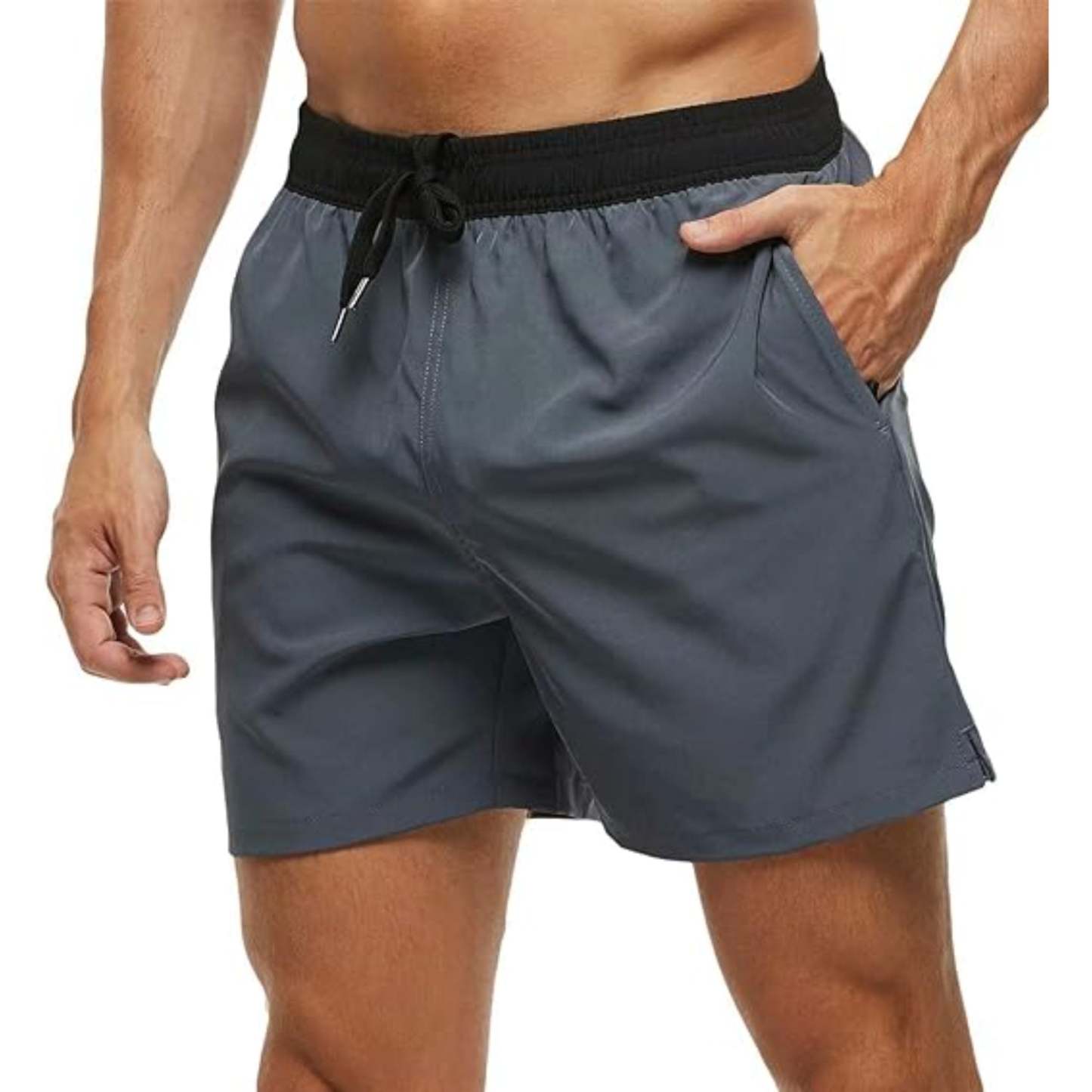 Zipper Pockets With Stretchable Swim Shorts-Waves And Trunks