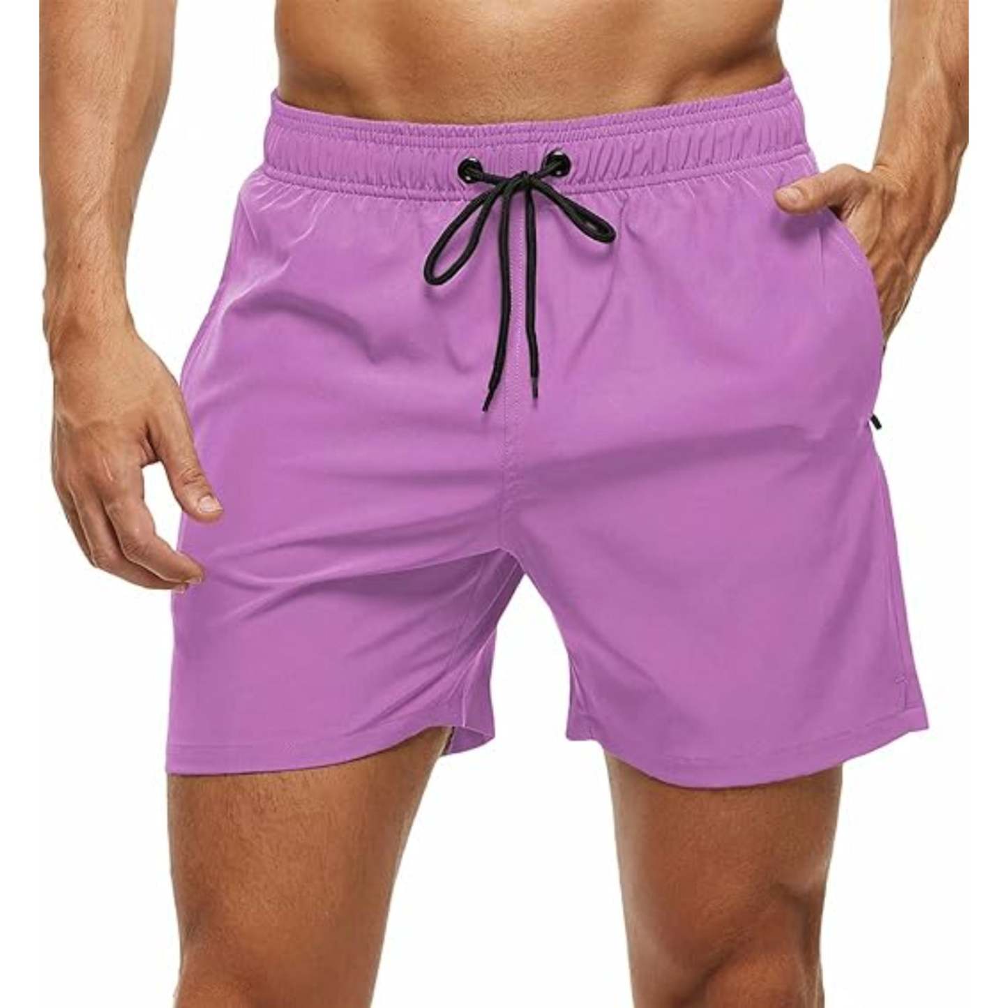 Zipper Pockets With Stretchable Swim Shorts-Waves And Trunks