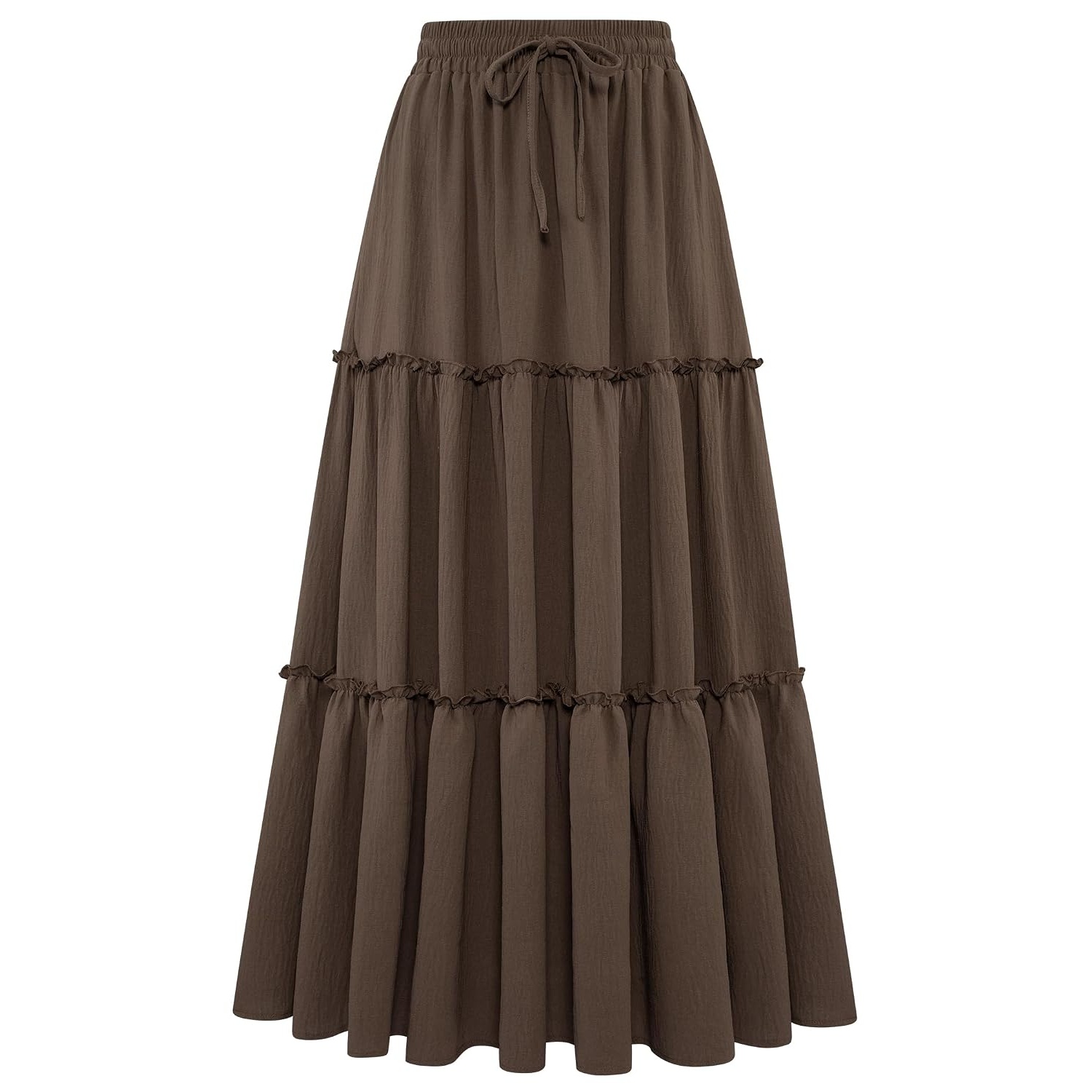 Pleated Boho Ruffle Summer Beach High Skirt For Women