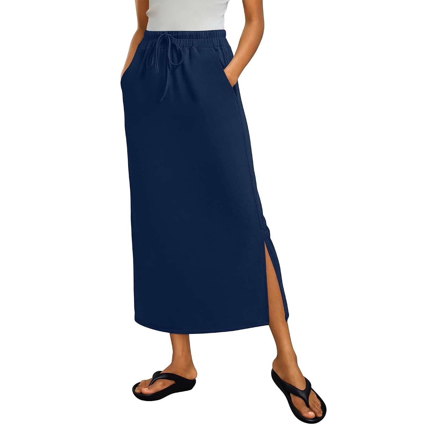 Casual Drawstring Maxi Skirt For Women