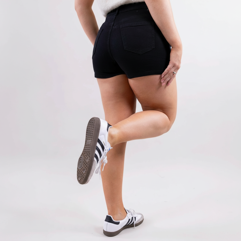 Casual High Rise Denim Mini Skort For Women