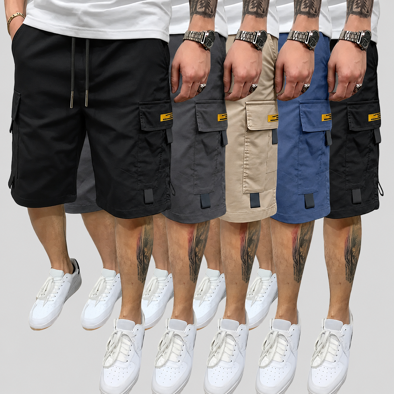 Pack Of 5 Multi Pocket Cargo Shorts For Casual Summer Wear For Men
