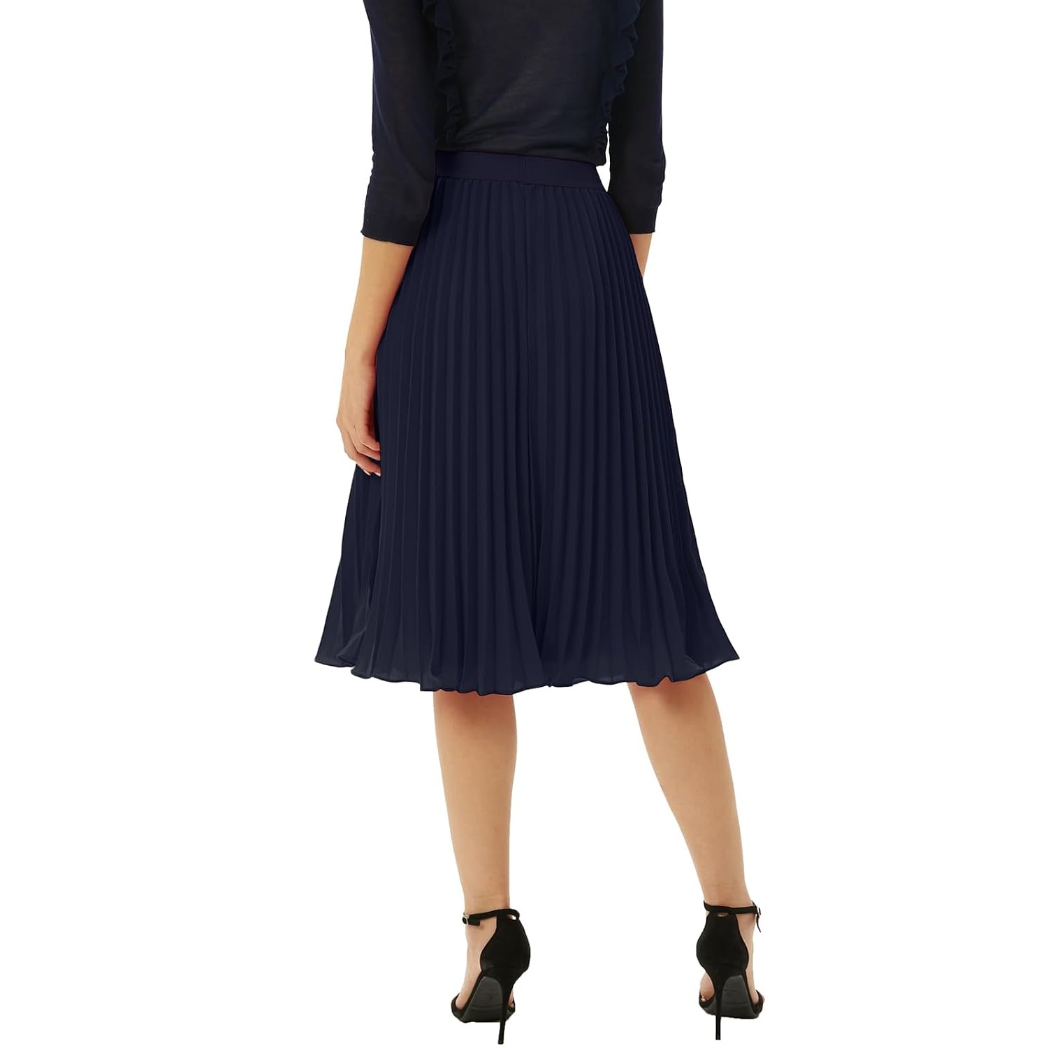 Pleated High Lengt Midi Skirt For Women