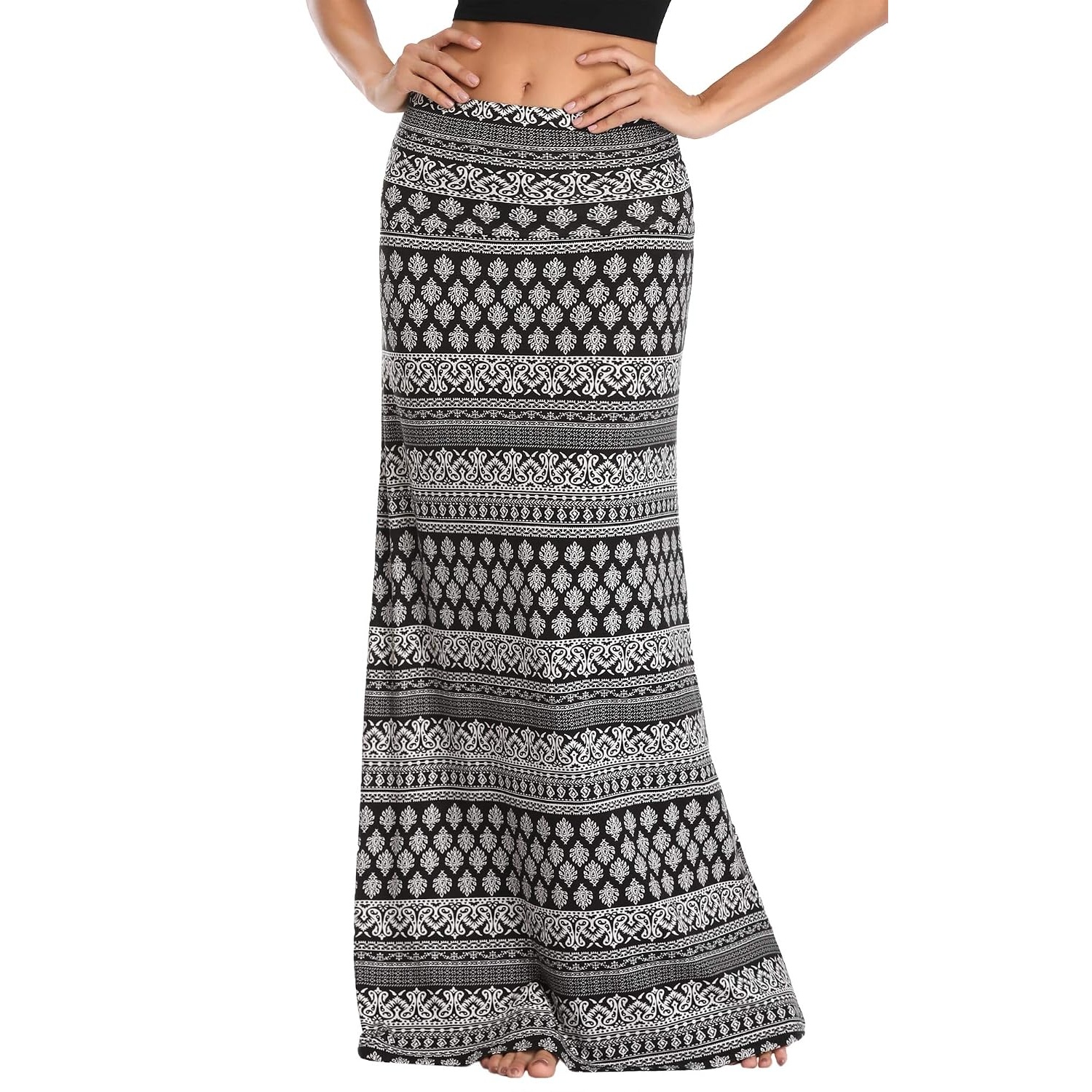 Comfy Long Flare Fold Skirt For Women