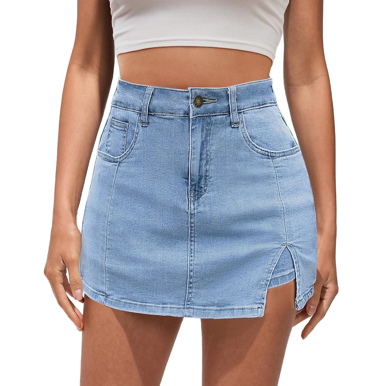 Summer Stretch Denim Skirt Shorts For Women