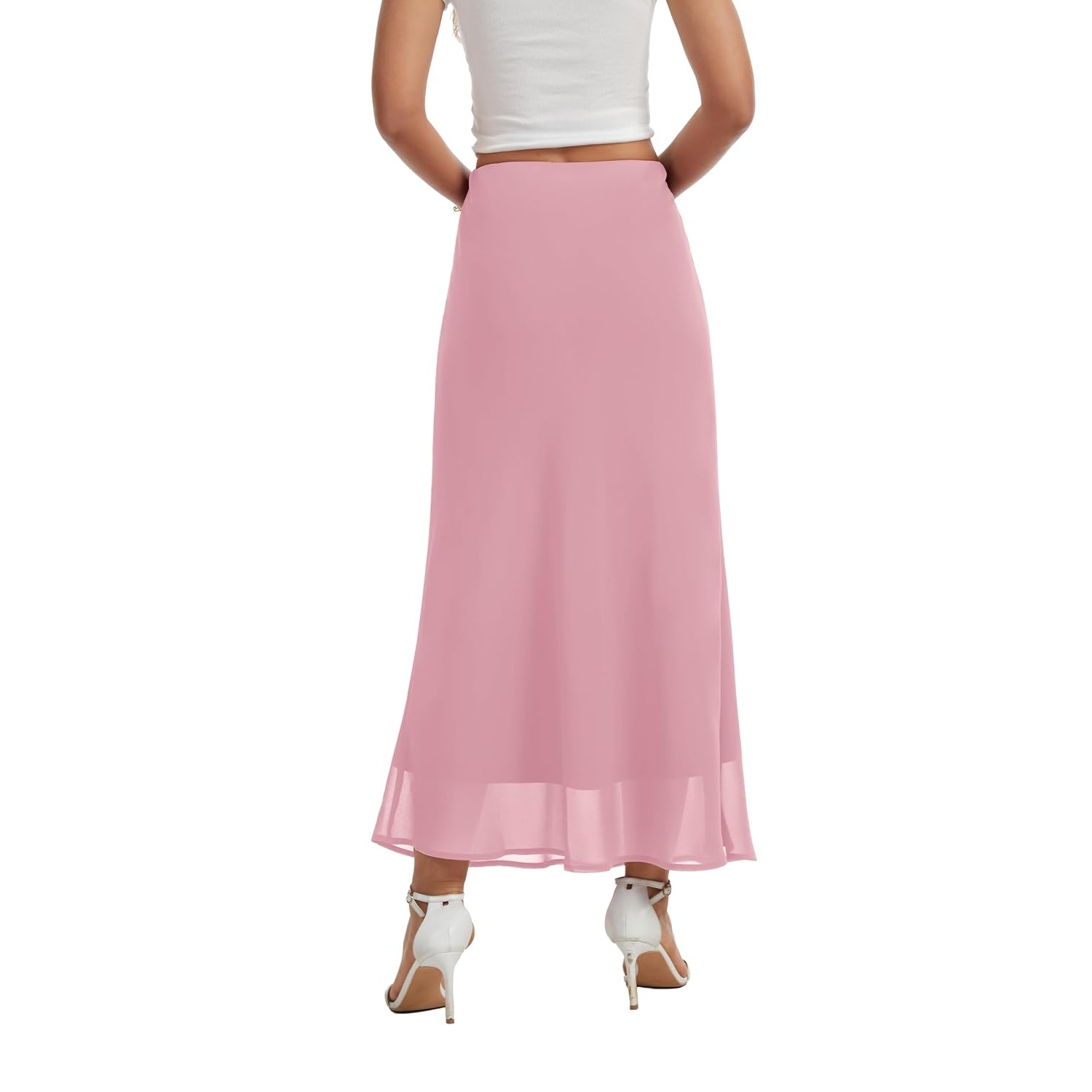 Casual Tiered Maxi Skirt With Elastic Waist For Women