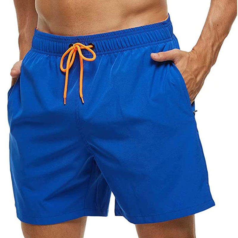 Men's Swim Trunks Quick Dry Beach Shorts with Zipper Pockets and Mesh Lining-Waves And Trunks