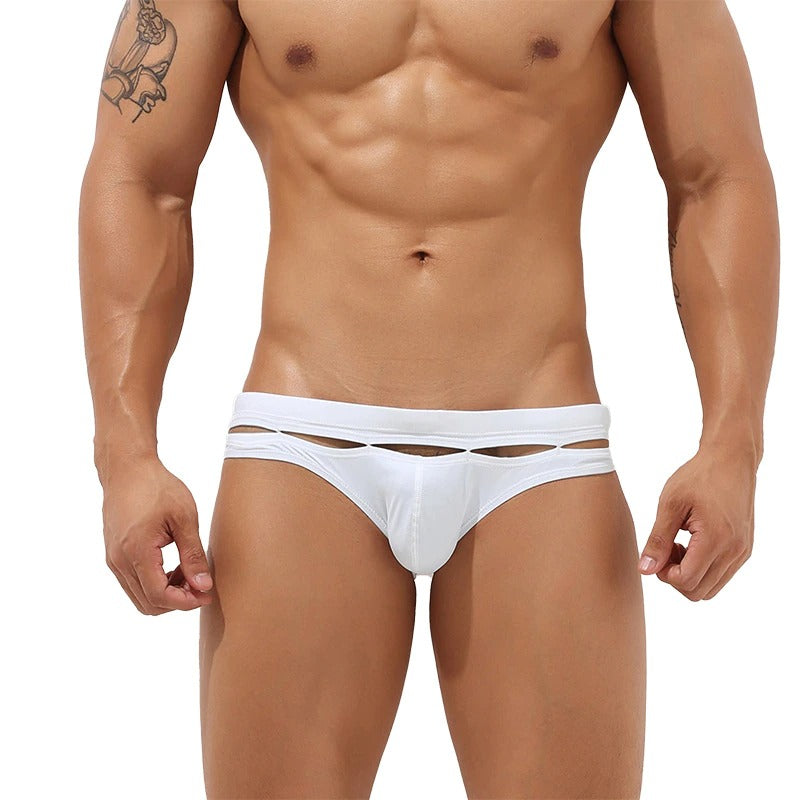 Men's Solid Print Short Briefs-Waves And Trunks