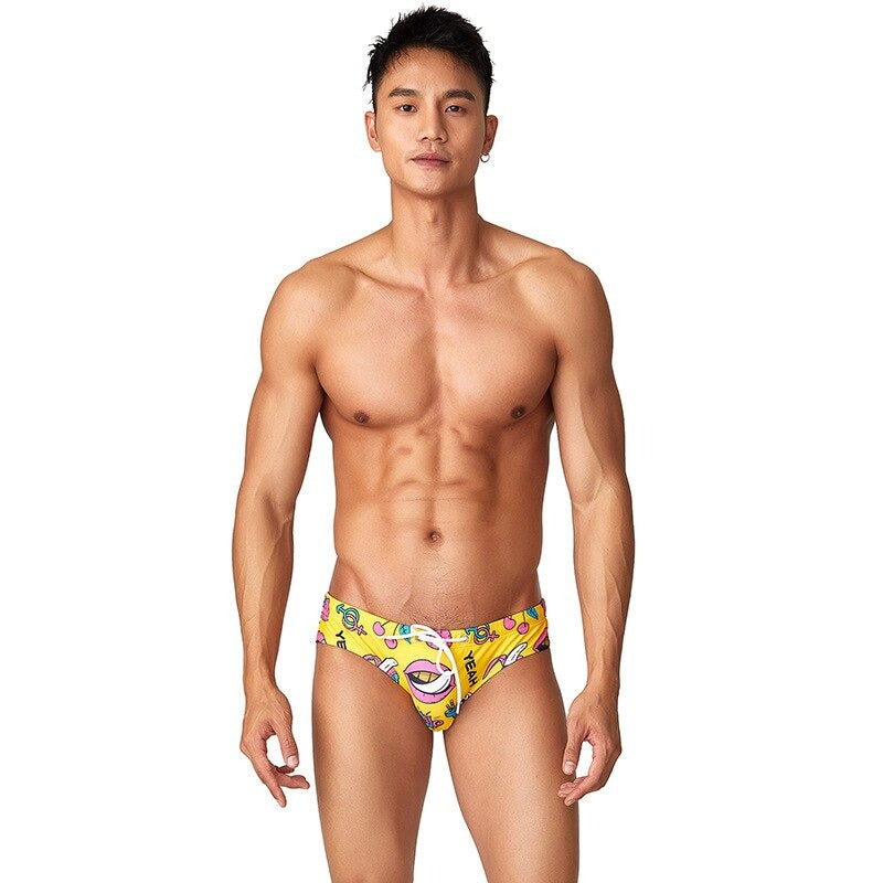 Mens Cool Prints Short Briefs-Waves And Trunks