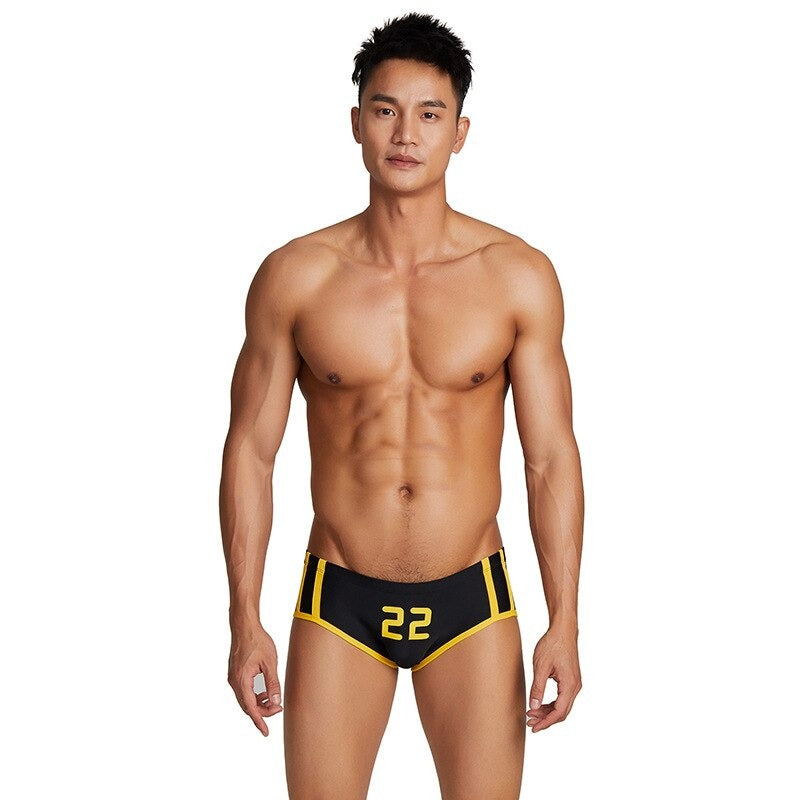 Men's Sports Print Short Briefs-Waves And Trunks