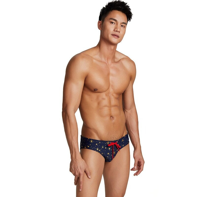 Men's Stars Print Short Briefs-Waves And Trunks