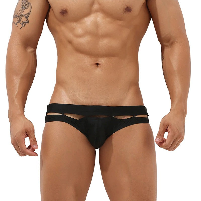 Men's Solid Print Short Briefs-Waves And Trunks