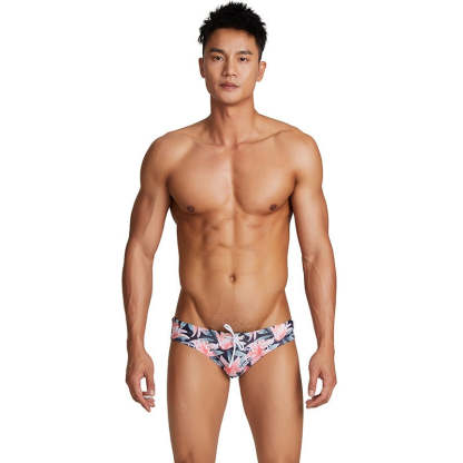 Men's Flower Print Short Briefs-Waves And Trunks