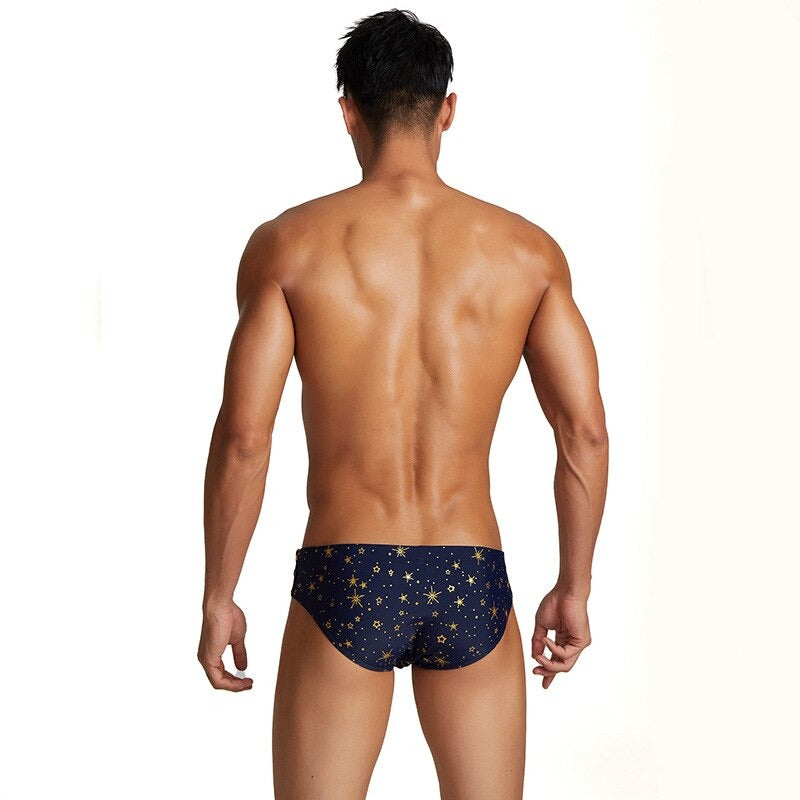 Men's Stars Print Short Briefs-Waves And Trunks