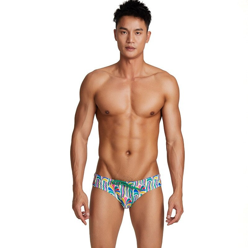 Mens Cool Prints Short Briefs-Waves And Trunks