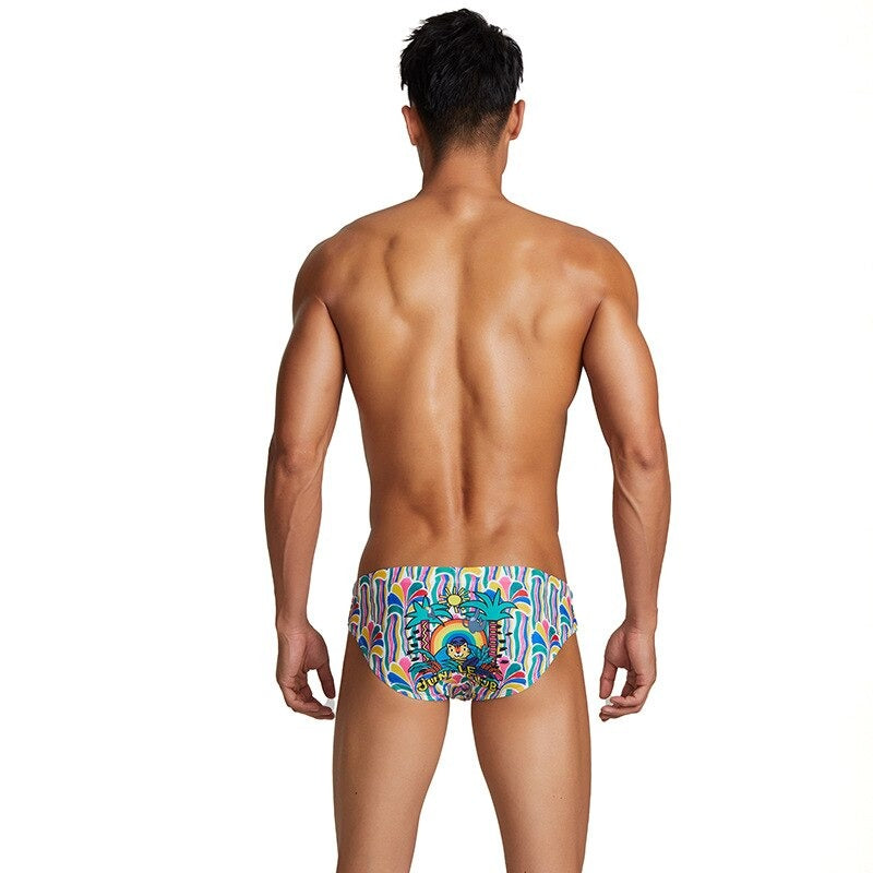 Mens Cool Prints Short Briefs-Waves And Trunks