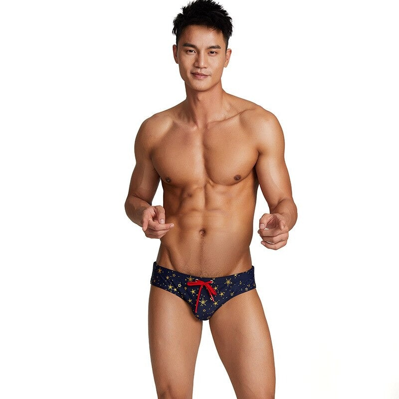 Men's Stars Print Short Briefs-Waves And Trunks