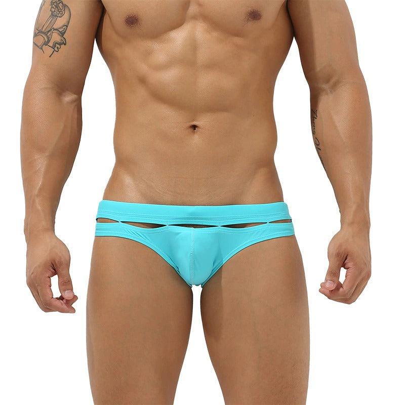 Men's Solid Print Short Briefs-Waves And Trunks