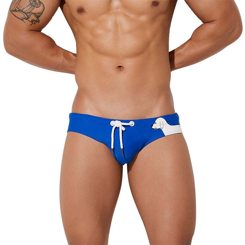 Men's Solid Dog Print Briefs-Waves And Trunks