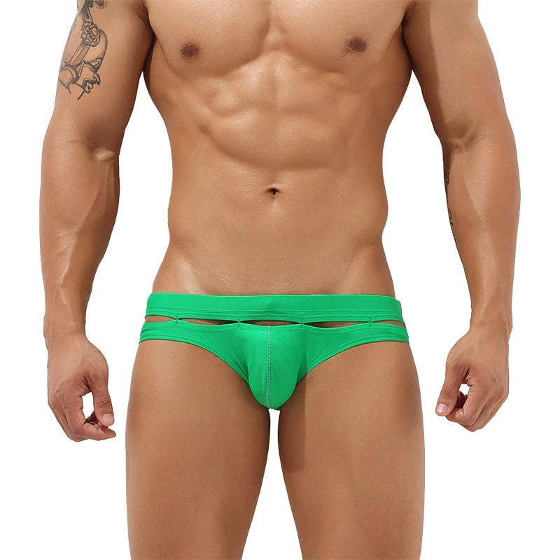Men's Solid Print Short Briefs-Waves And Trunks