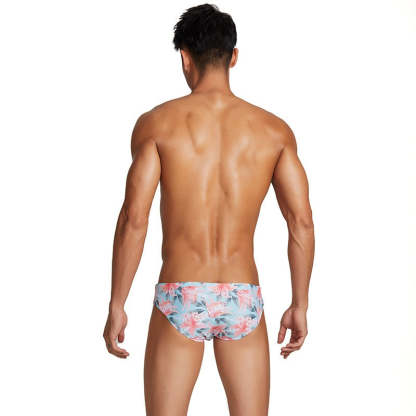 Men's Flower Print Short Briefs-Waves And Trunks