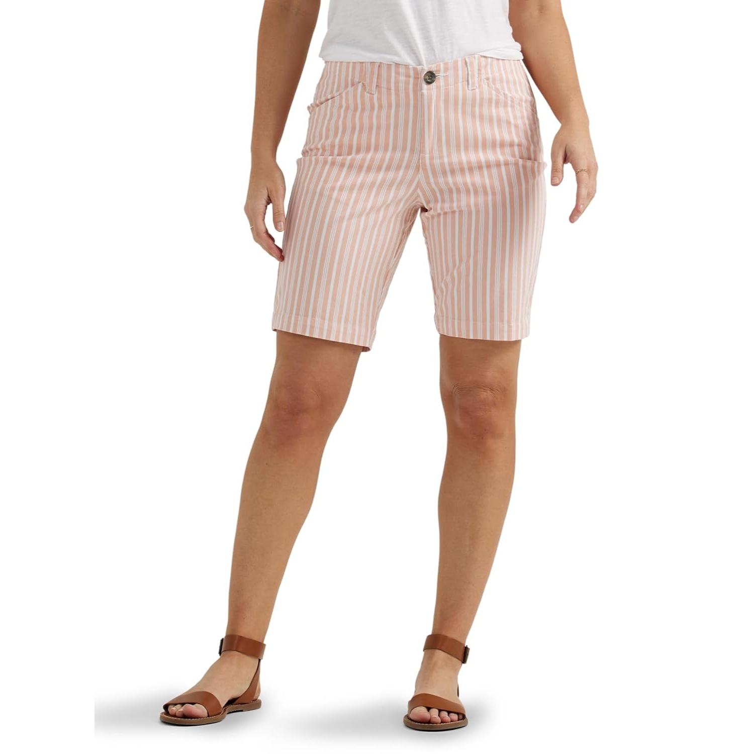 Casual Mid Rise Bermuda Shorts For Women
