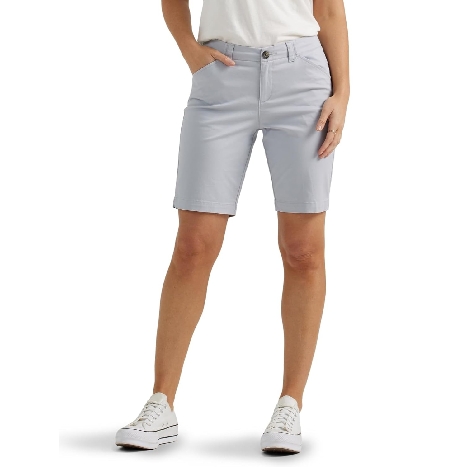 Casual Mid Rise Bermuda Shorts For Women