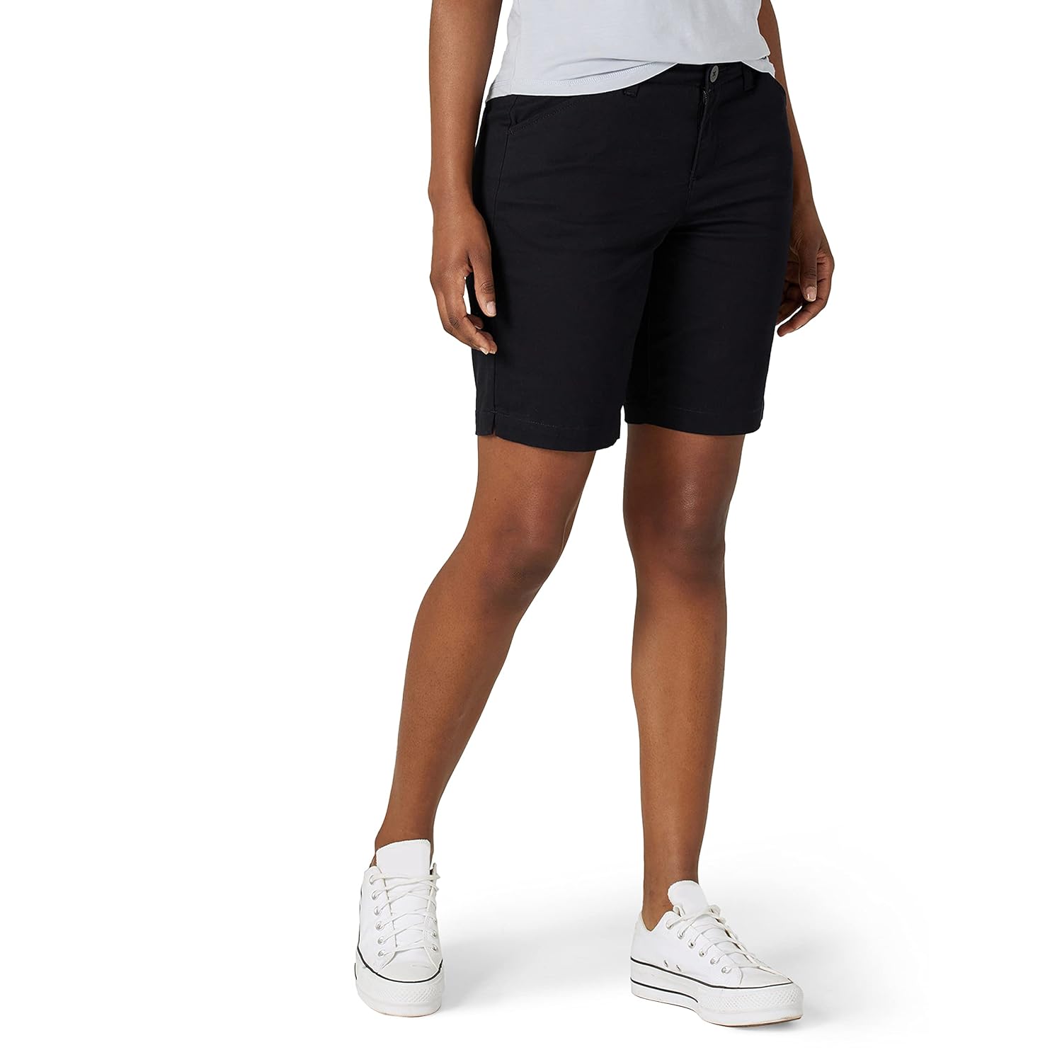 Casual Mid Rise Bermuda Shorts For Women