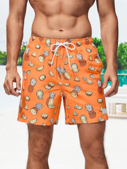 Pineapple Print Swim Trunks-Waves And Trunks