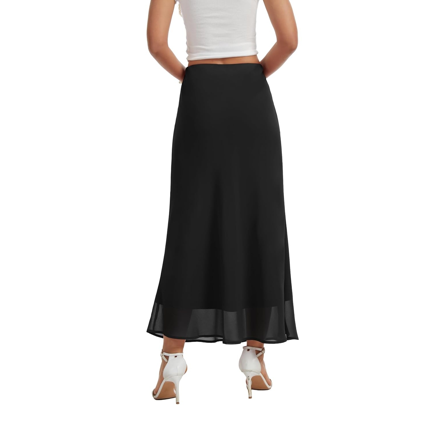 Casual Tiered Maxi Skirt With Elastic Waist For Women