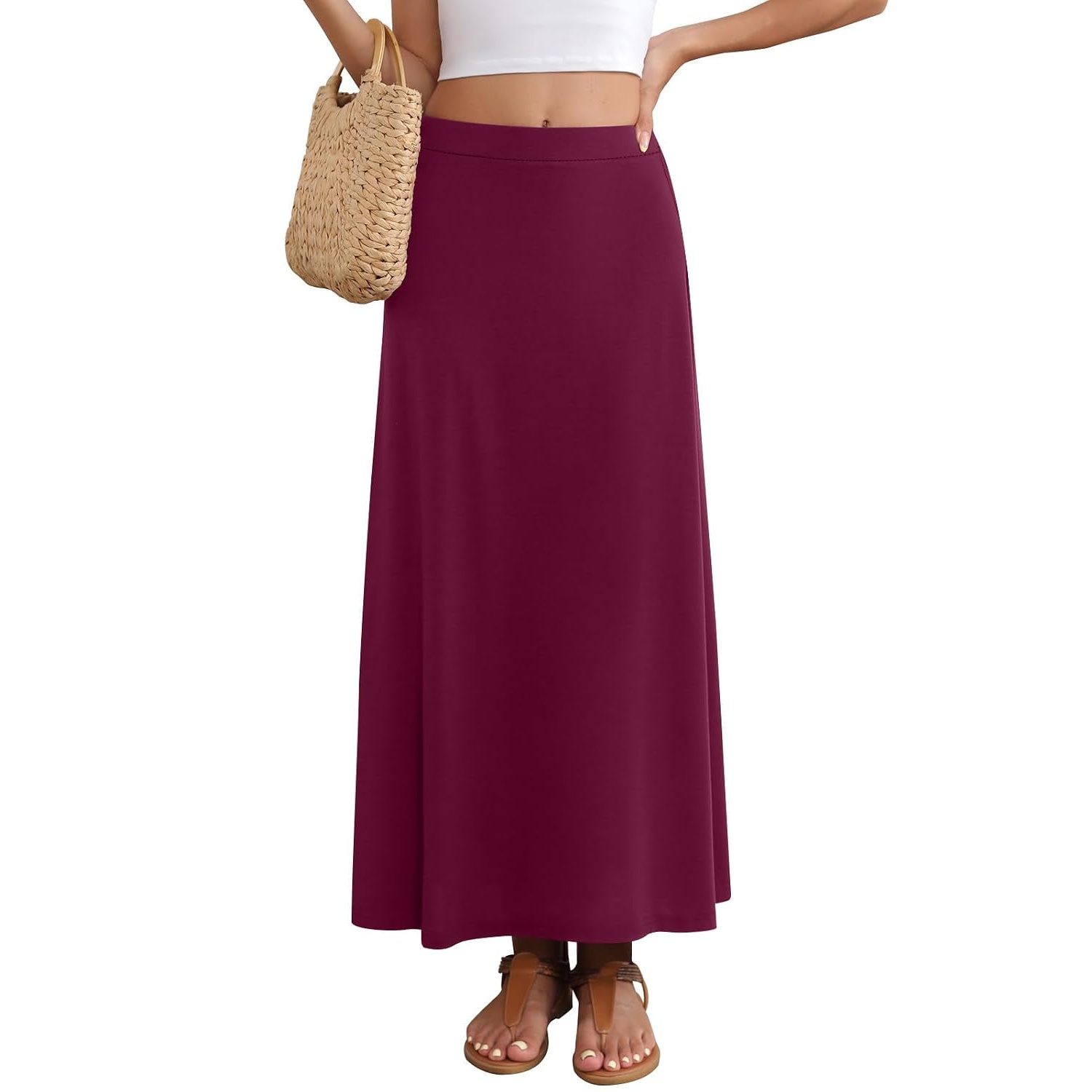 Maxi Flowy High Waisted Casual Long Skirts For Women