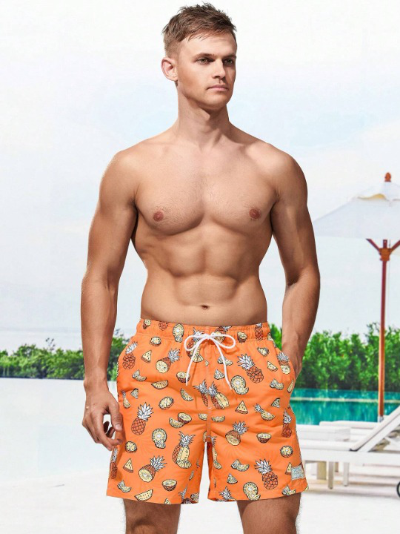 Pineapple Print Swim Trunks-Waves And Trunks