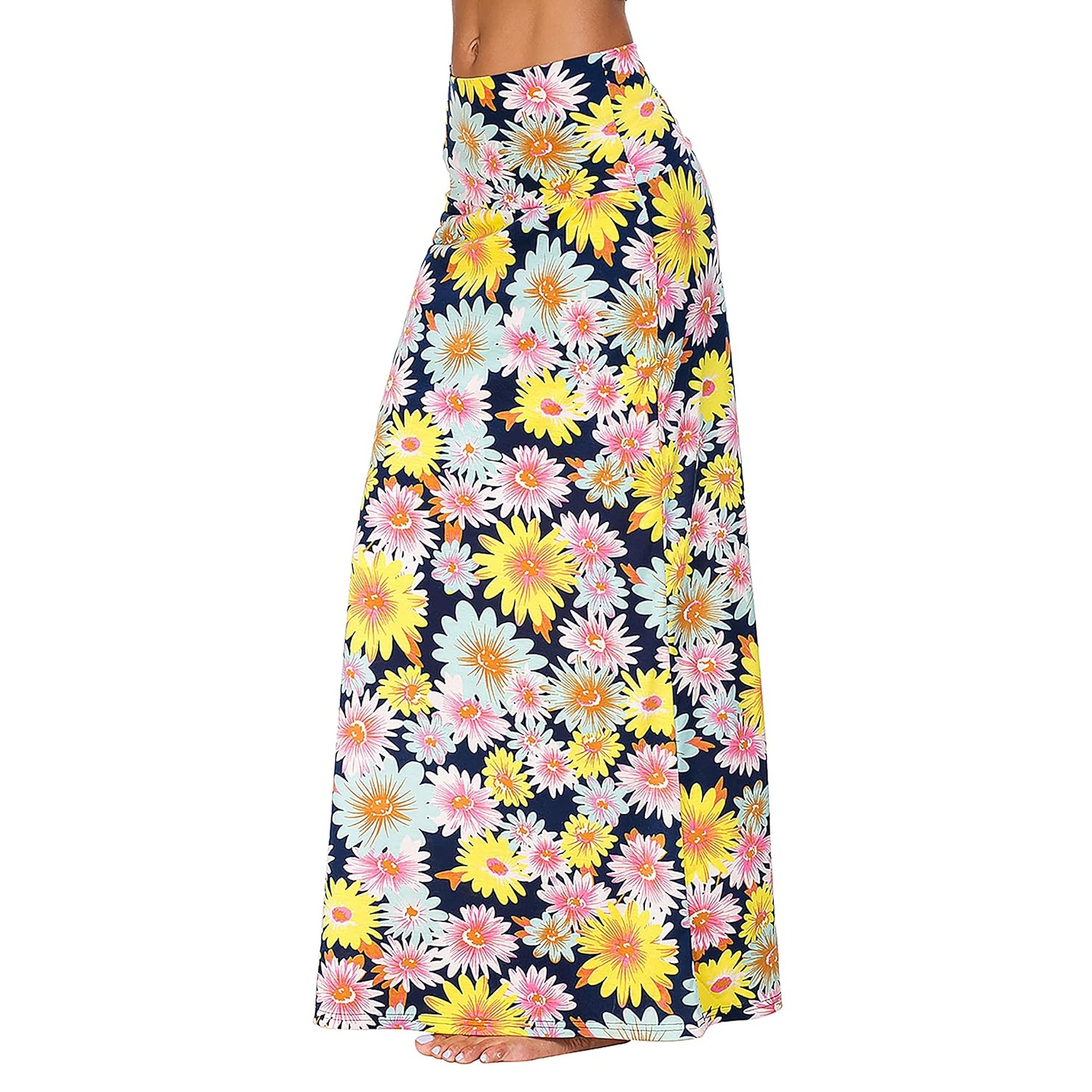 Comfy Long Flare Fold Skirt For Women