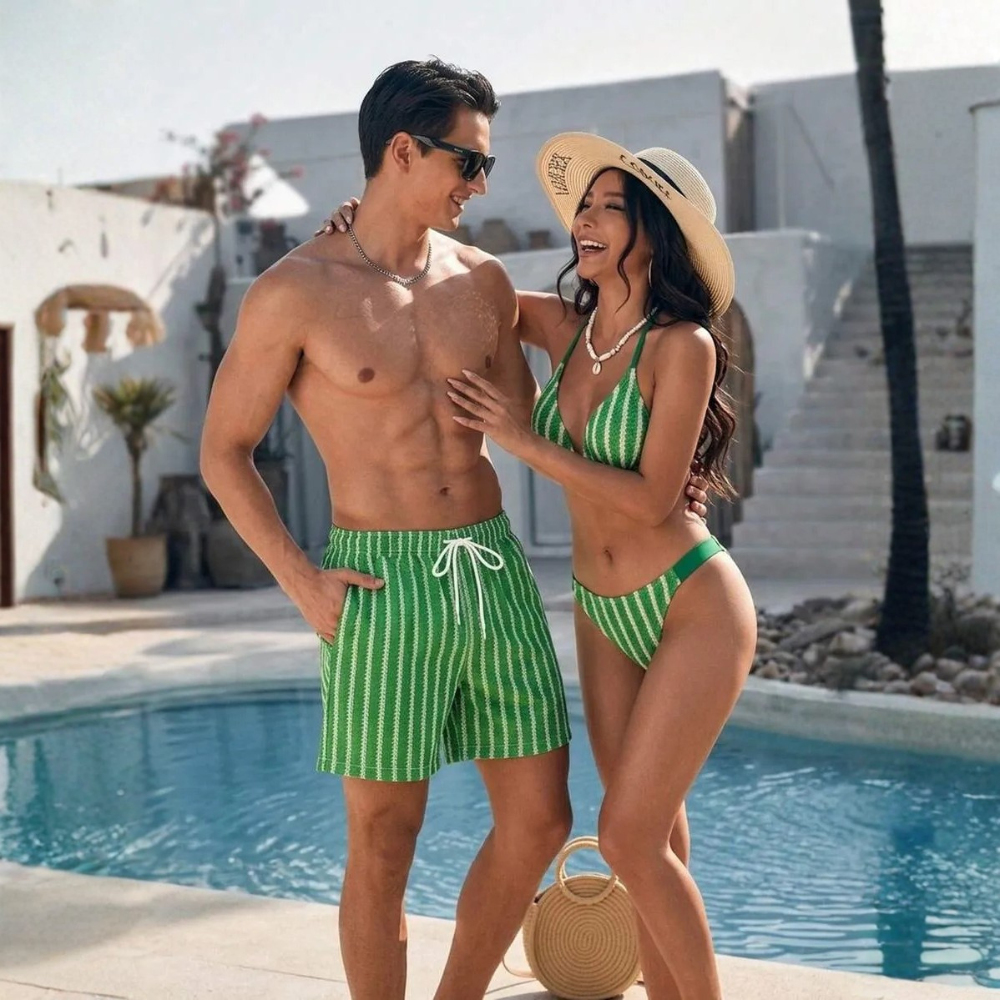 Tie Dye Flower Print Beachwear For Men And Women