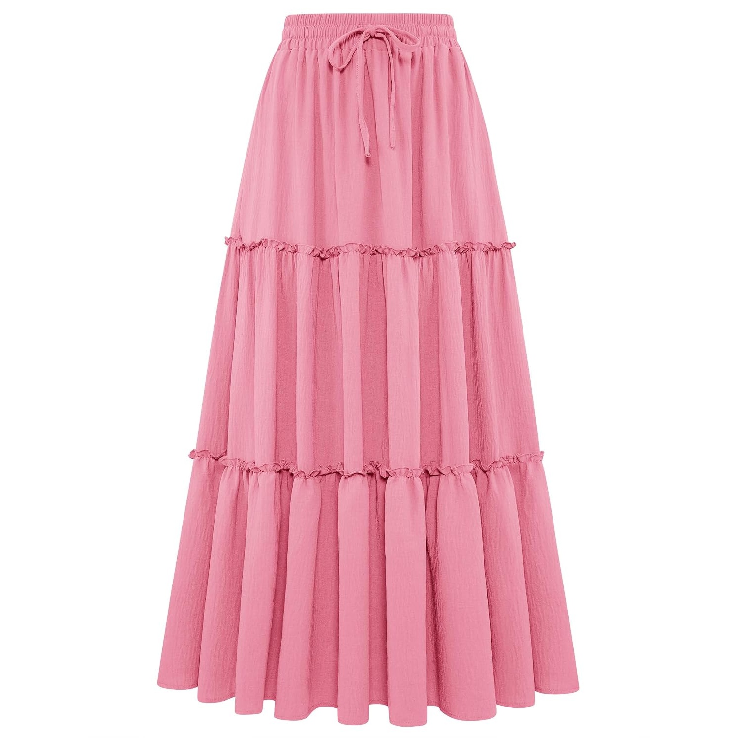 Pleated Boho Ruffle Summer Beach High Skirt For Women