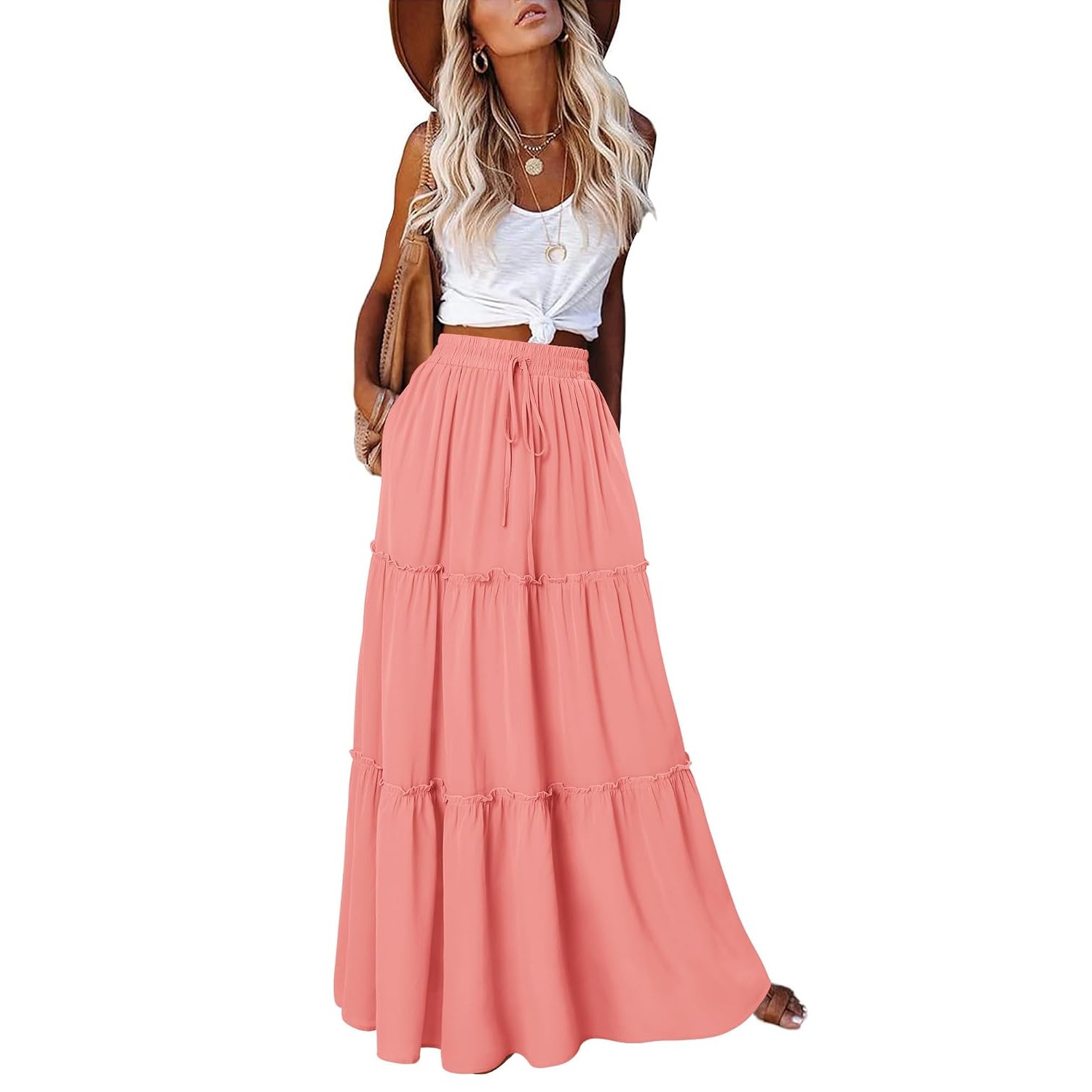 Long Festival Skirt With Pockets For Women