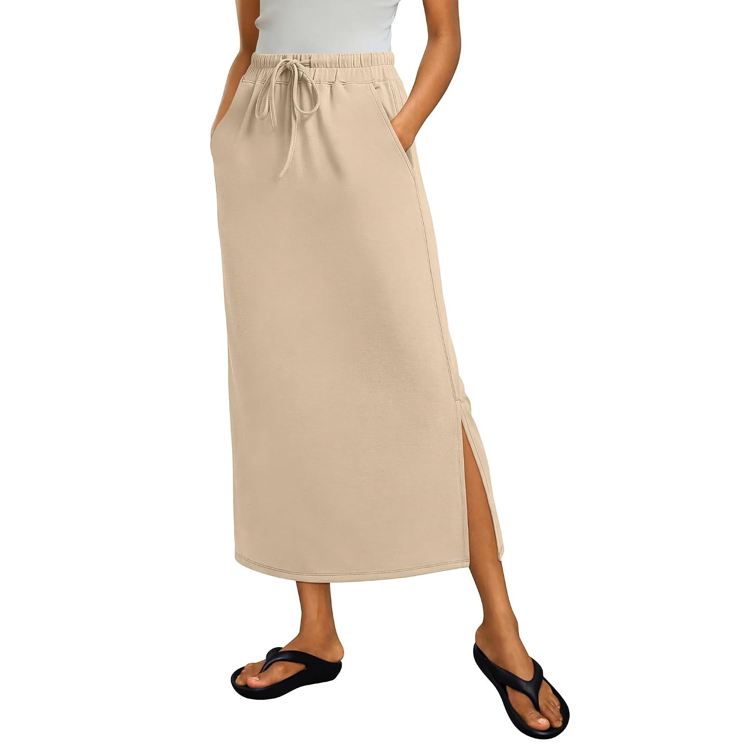 Casual Drawstring Maxi Skirt For Women
