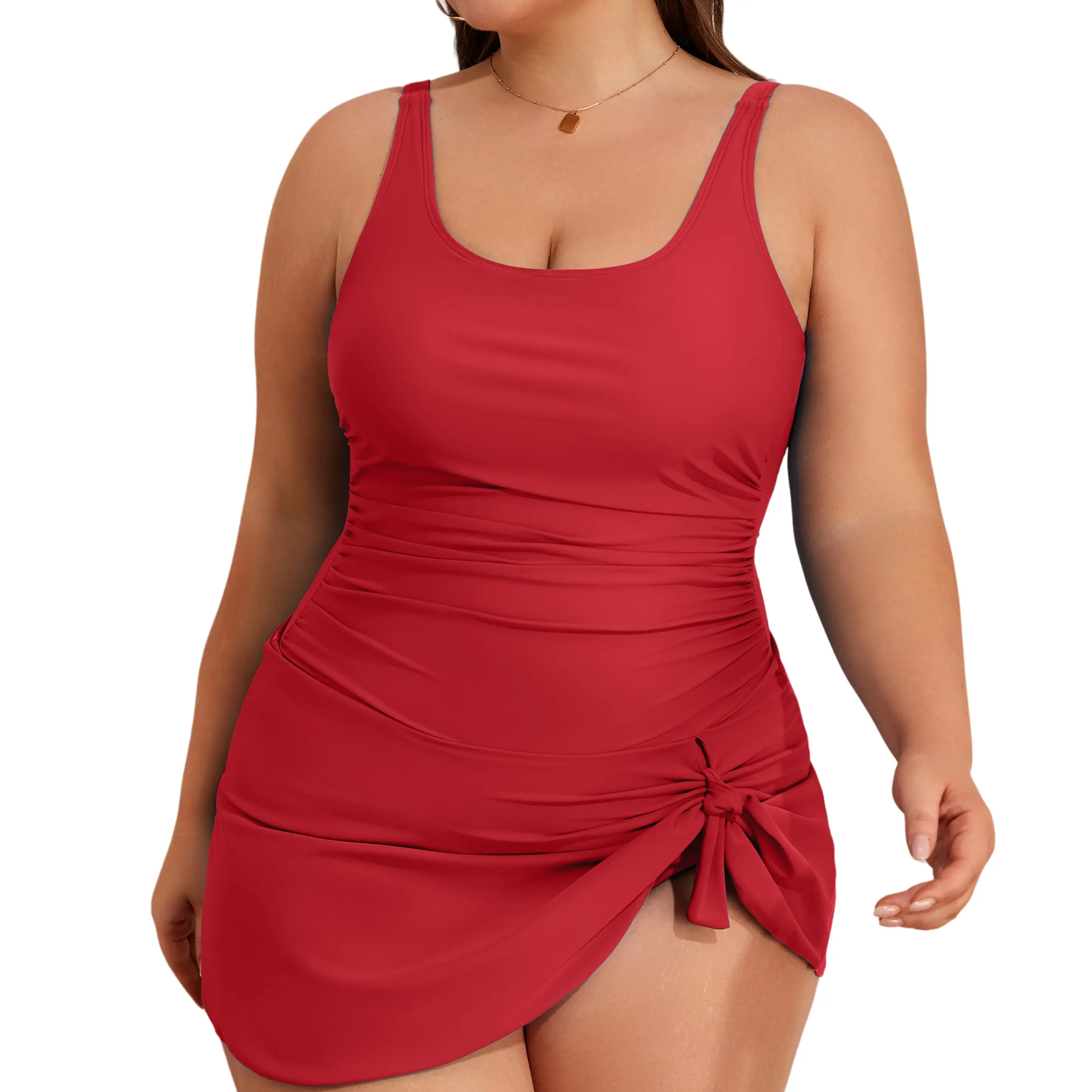 Plus Size Swimdress for Women One Piece Swimsuit Tummy Control Swim Dresses Skirt Bathing Suit