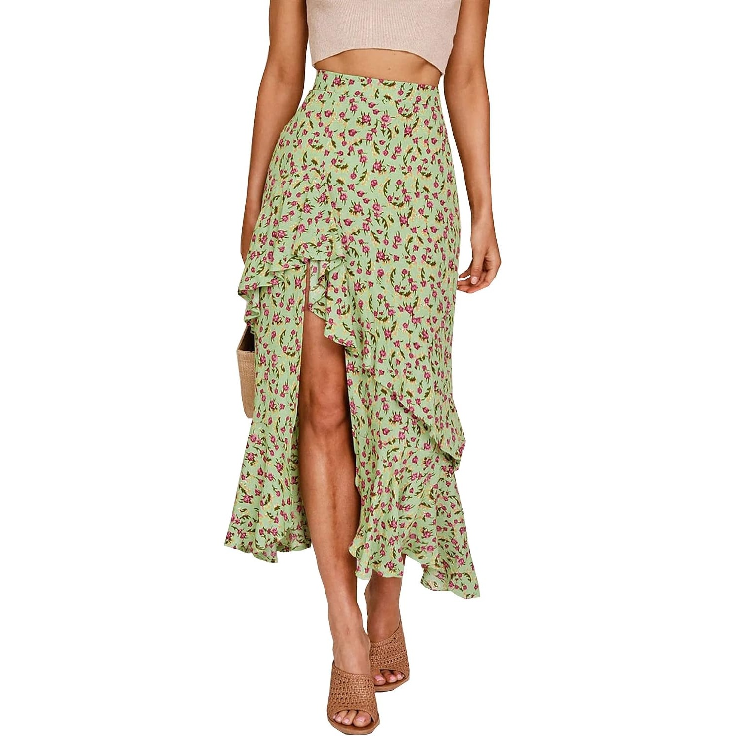 Floral Elastic Maxi Skirt For Women