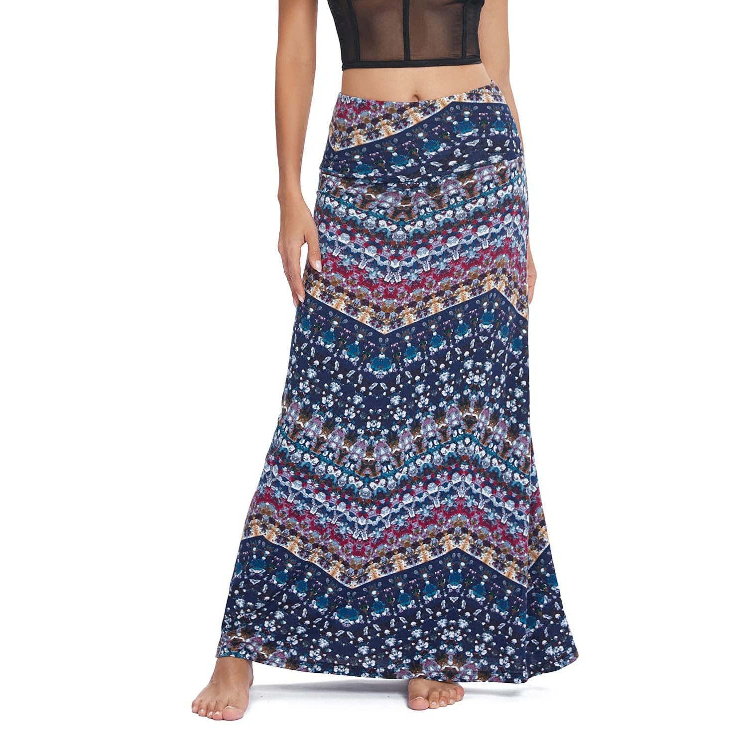 Comfy Long Flare Fold Skirt For Women