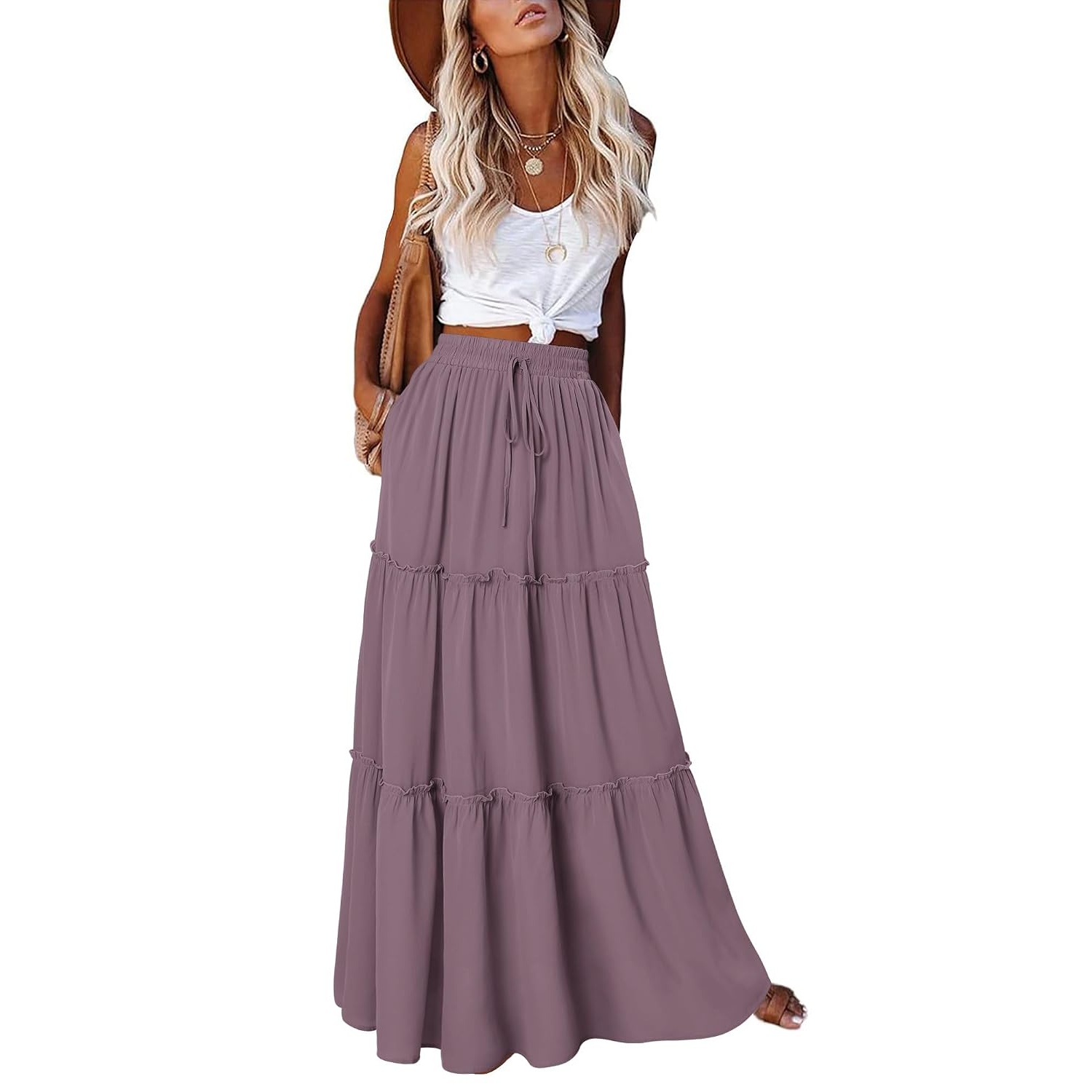 Long Festival Skirt With Pockets For Women