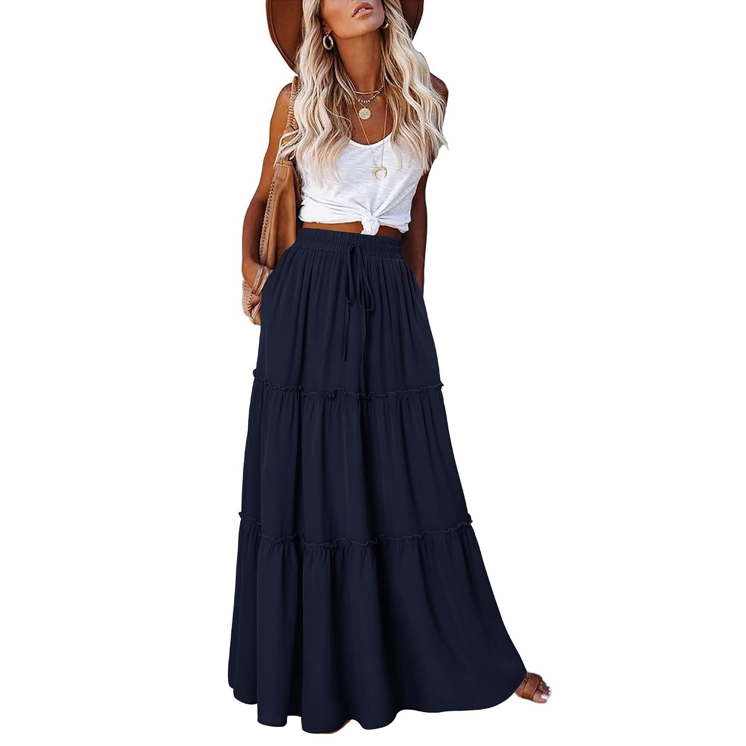 Long Festival Skirt With Pockets For Women
