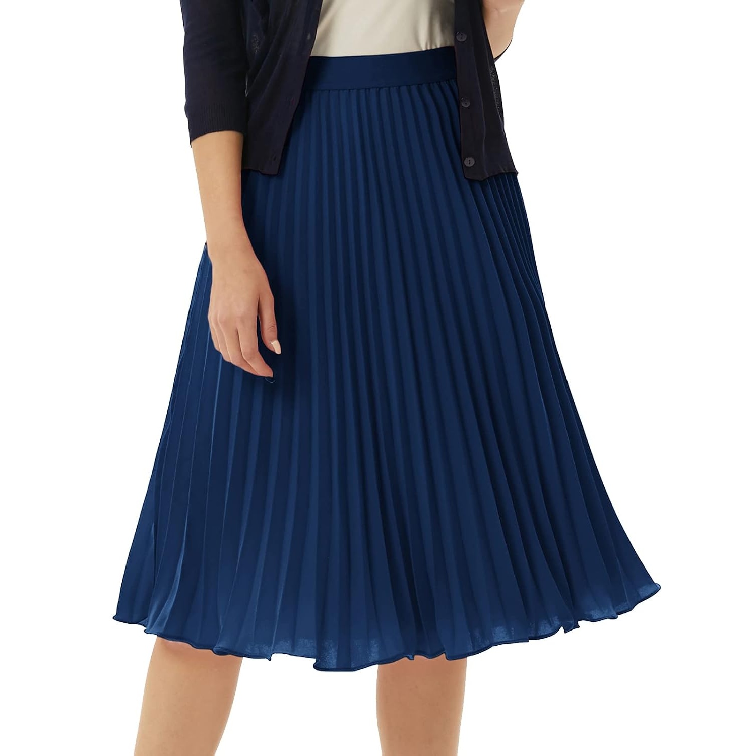 Pleated High Lengt Midi Skirt For Women